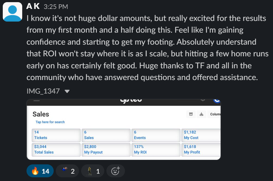 Ticketflipping review from AK